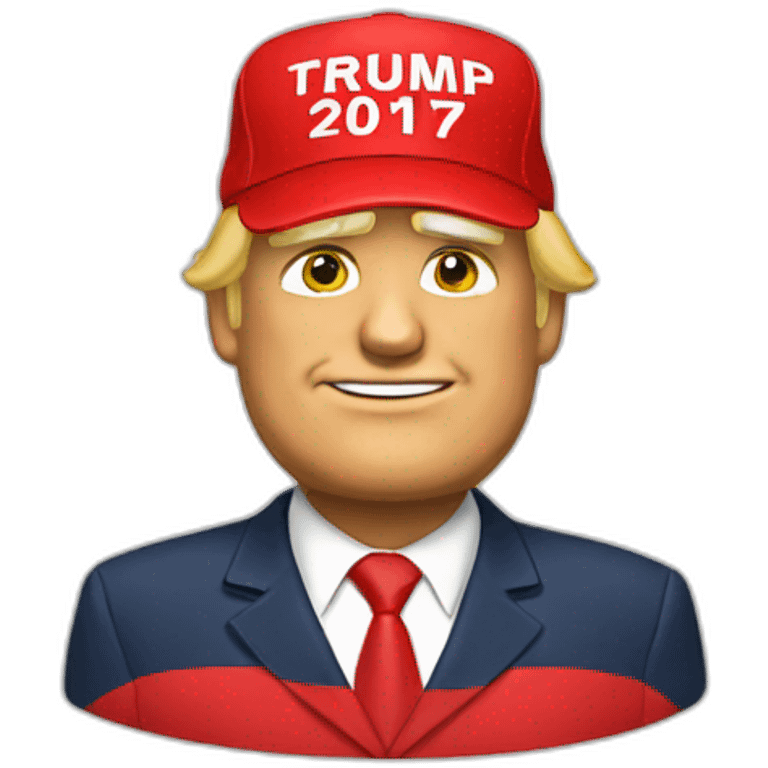 Donald Trump with red cap emoji