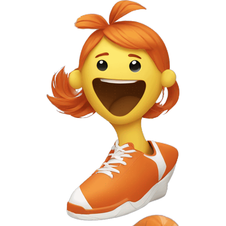 Ginger whale playing netball  emoji