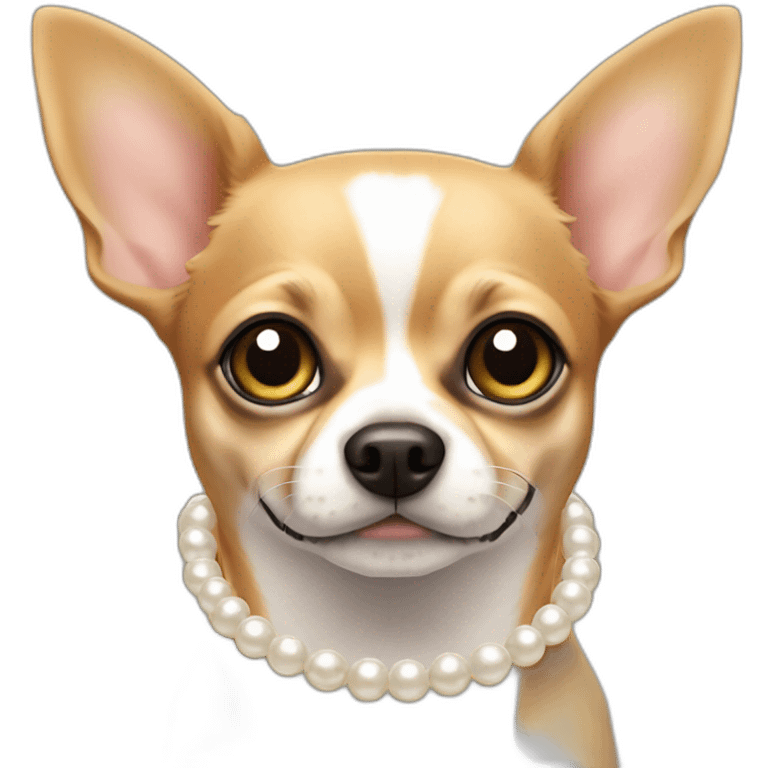 Chihuahua con collar de perlas  emoji