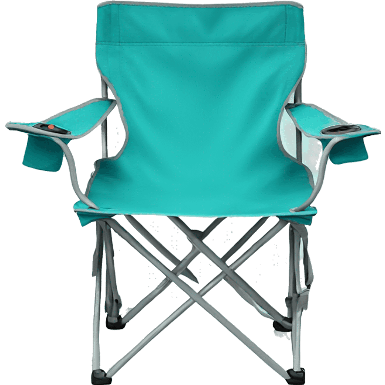 Realistic turquoise camping folding chair isolated.  emoji