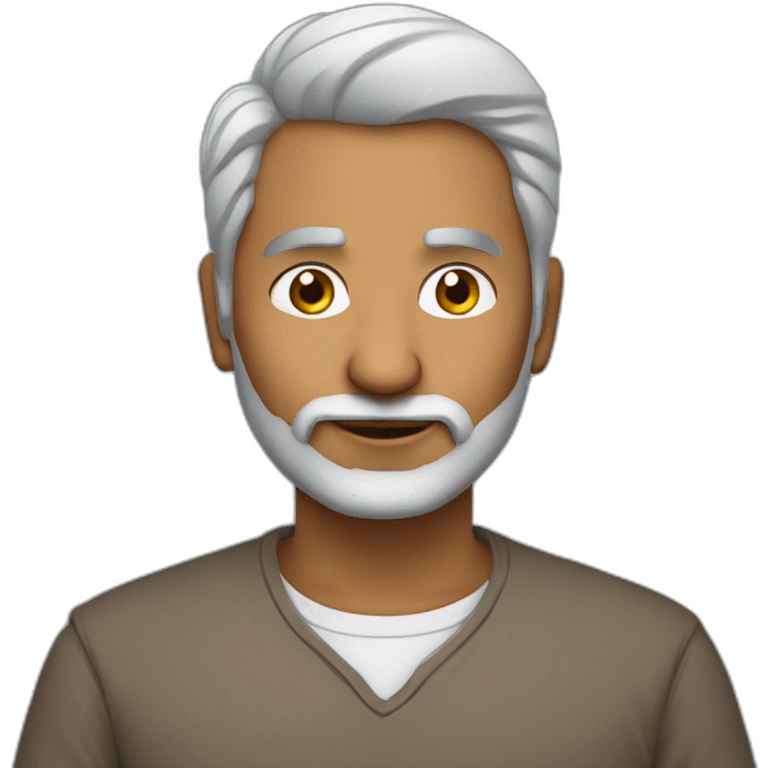 Aged 40 Indian Guy with no beard coding on the laptop emoji