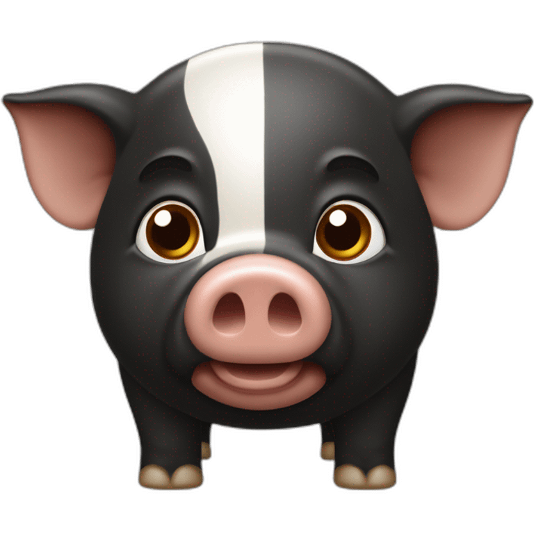 Cochon d’Inde noir marron blanc emoji