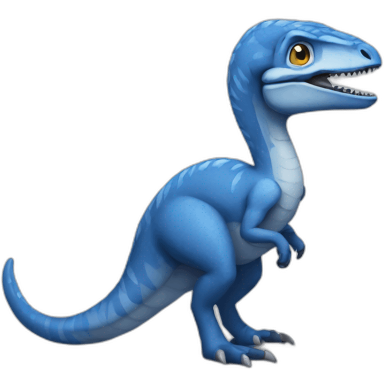 blue velociraptor thinking emoji