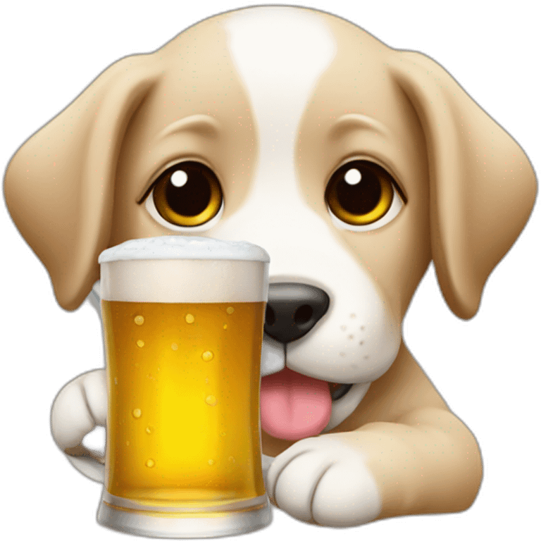 puppy drinking beer emoji