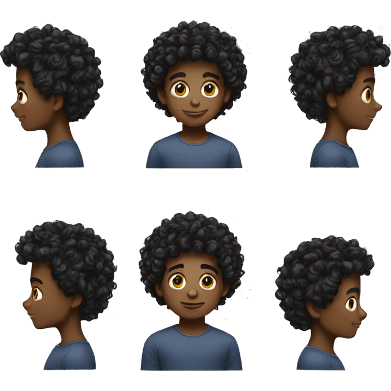 Black curly boy hair  emoji