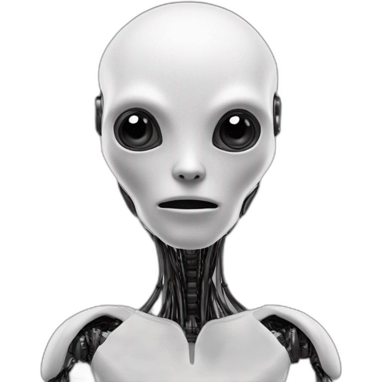 alien titanium ai Chatbot black and white emoji