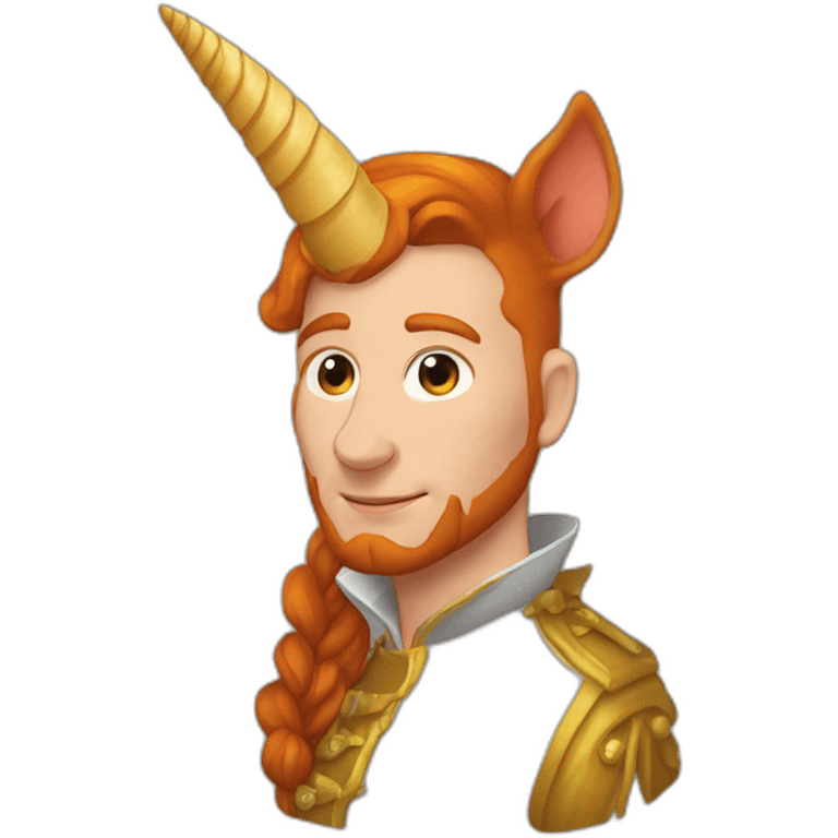 Homme Roux avec corne de licorne emoji