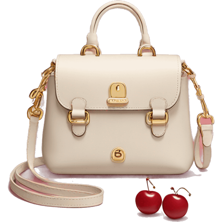 Mini coach shoulderbag with cherry charm emoji