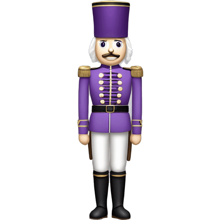 Realistic full body Caucasian light purple nutcracker soldier.  emoji