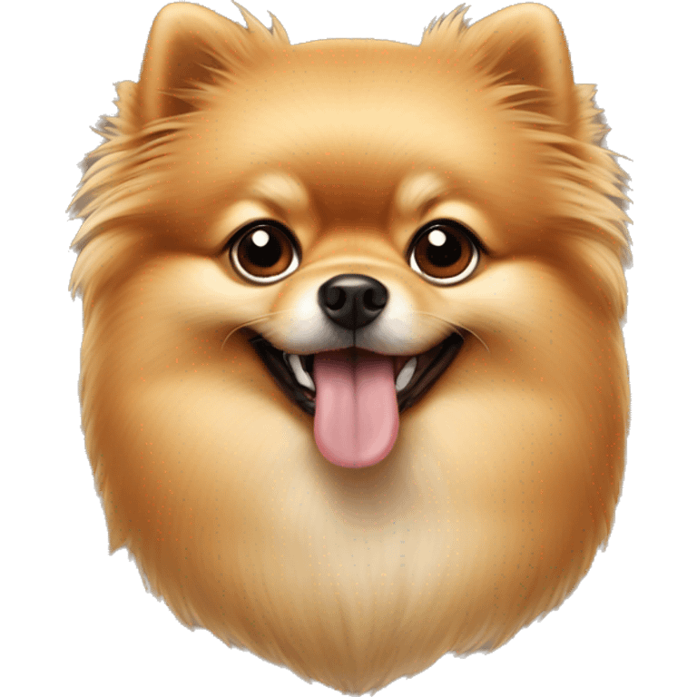 Tan Pomeranian with bully stick emoji