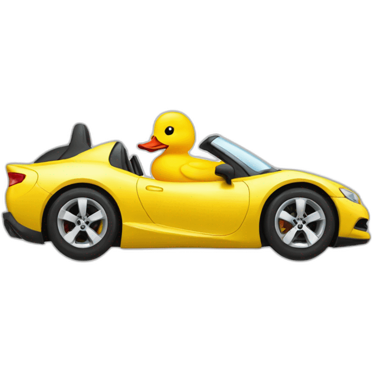 fit body yellow duck driving car emoji