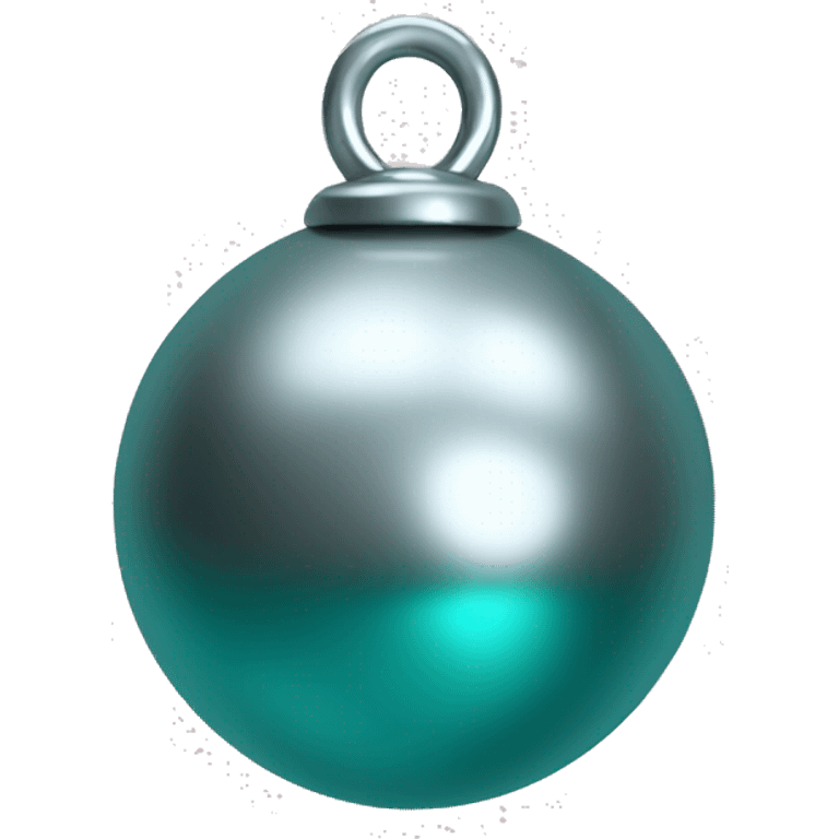 Realistic teal And silver metallic globe sleigh bell. emoji