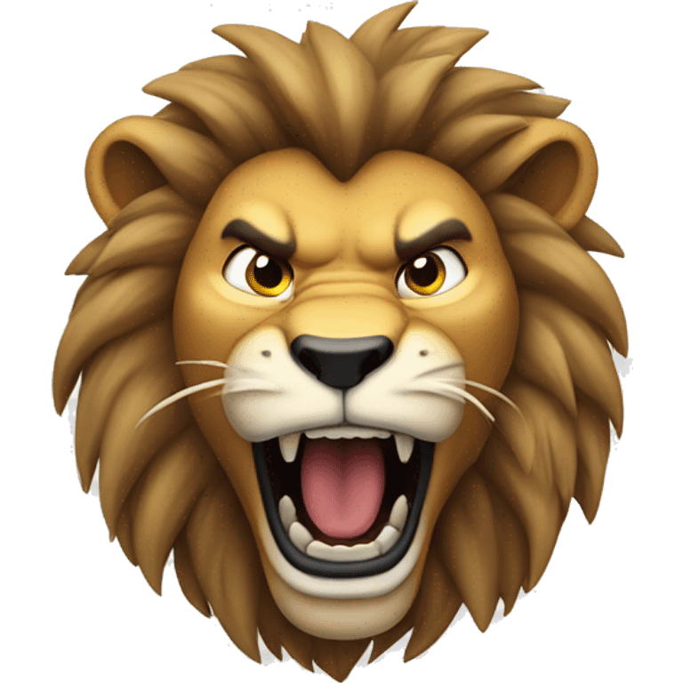 Angry lion roars wriggling his head emoji