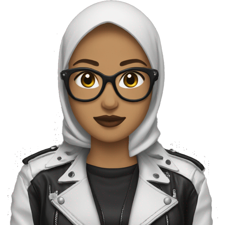 Punk hijabi leather jacket  emoji