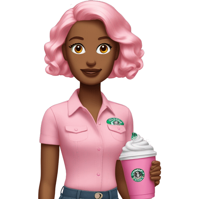 stanley barbie x starbucks pink emoji