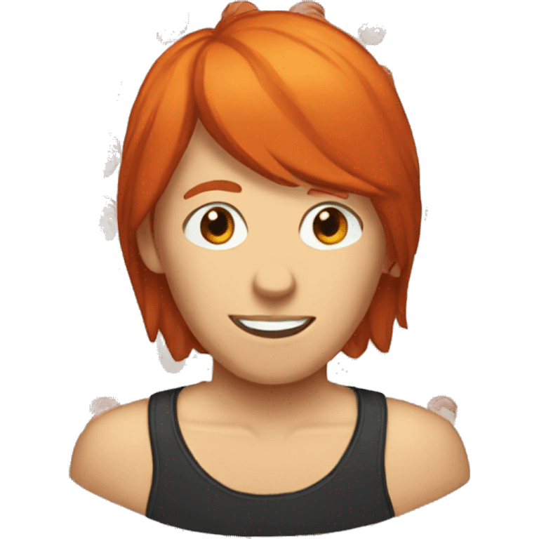 red hair with glass men emoji