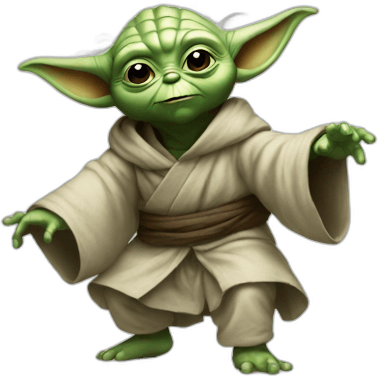 Yoda dance on a beat emoji