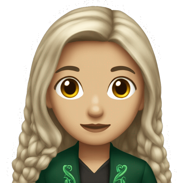 Slytherin girl with brown long hair emoji