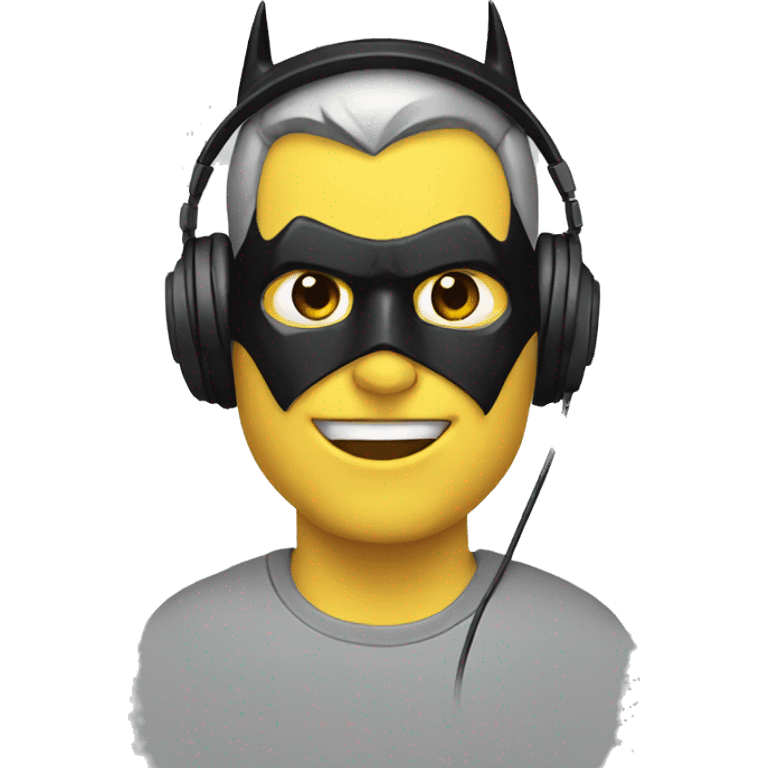 Batman using headphones emoji