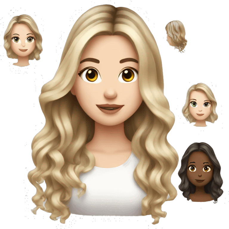 White girl with balayage emoji