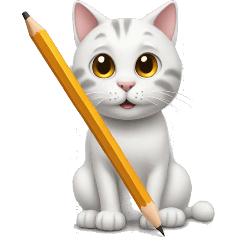 a cat use a pencil emoji