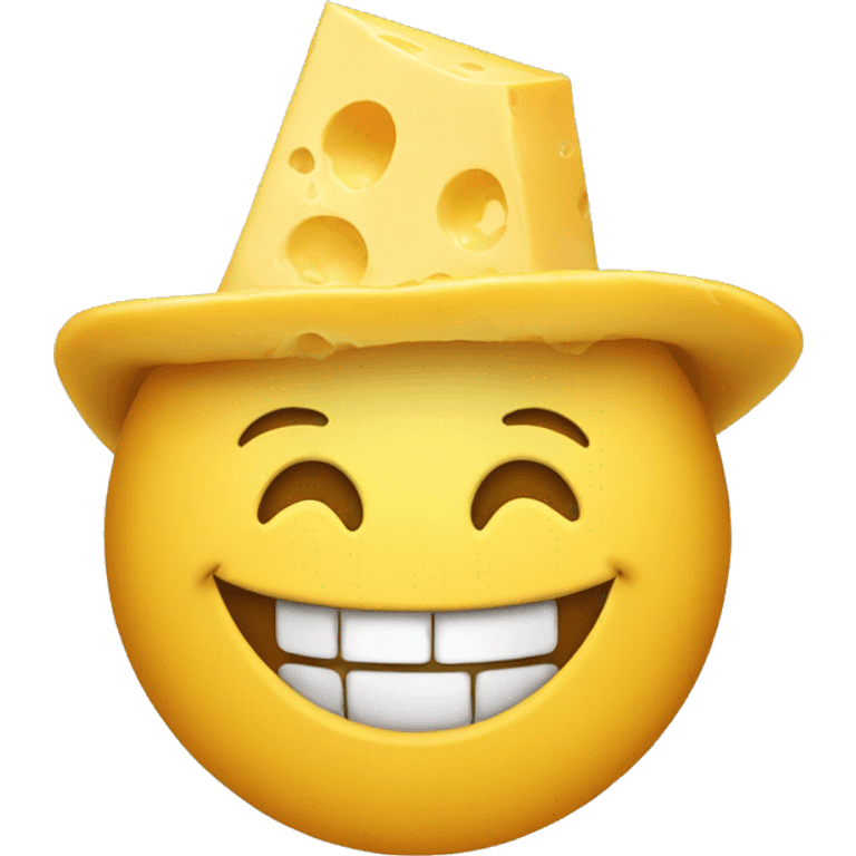 smiley with a cheese hat emoji