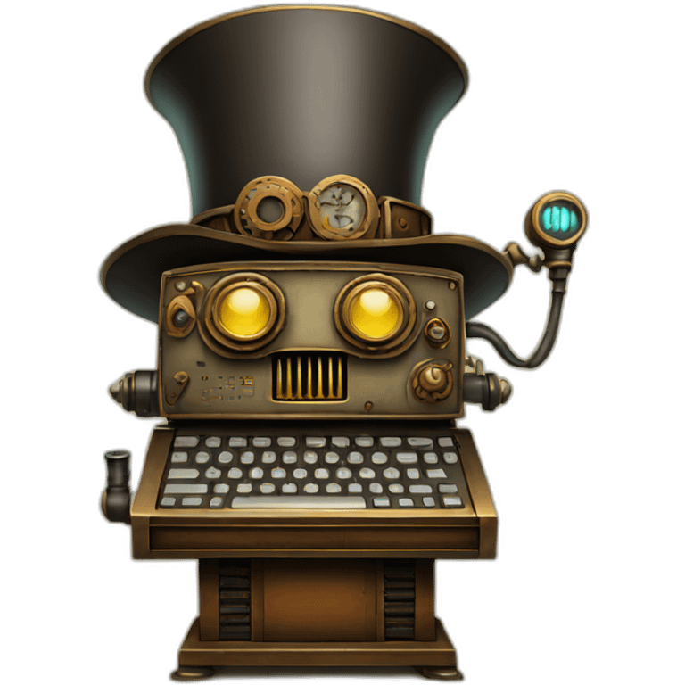 cartoon steampunk computer emoji