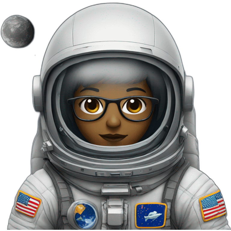 black-haired astronaut with glasses emoji