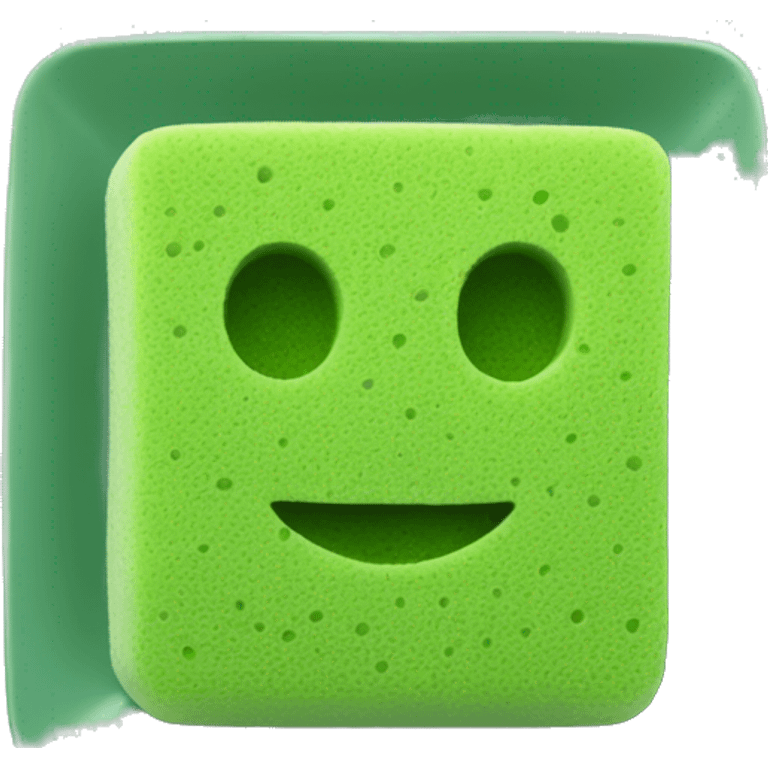 green flat square dish sponge emoji