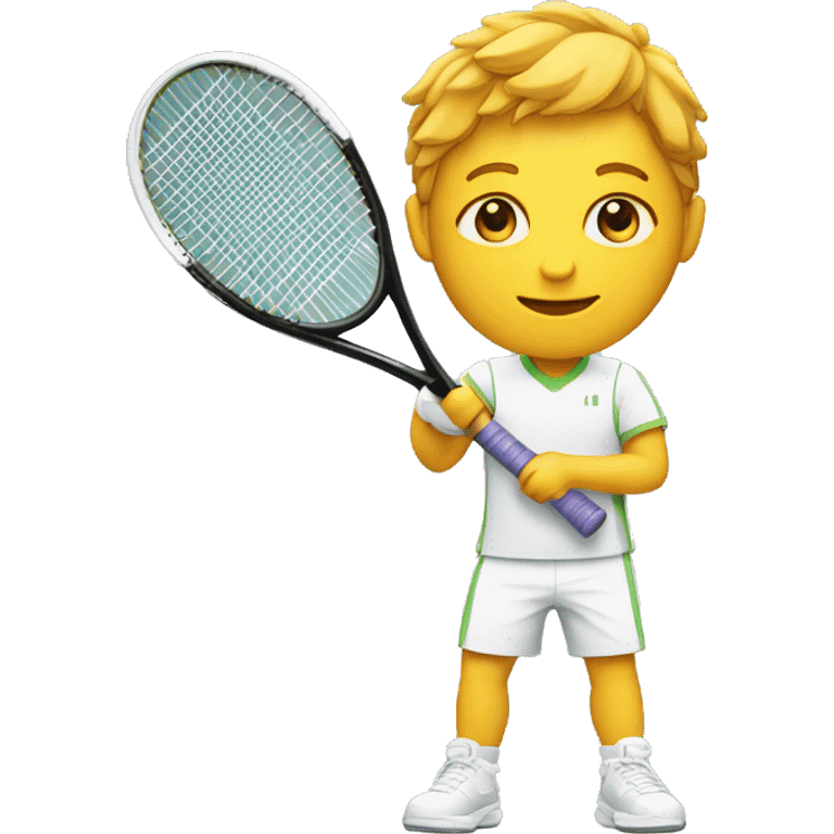 tennis PLAYER symmetric holding racquet emoji