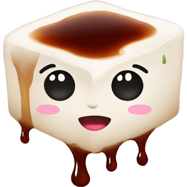 tofu who is dripping in soy sauce in a romantic way emoji