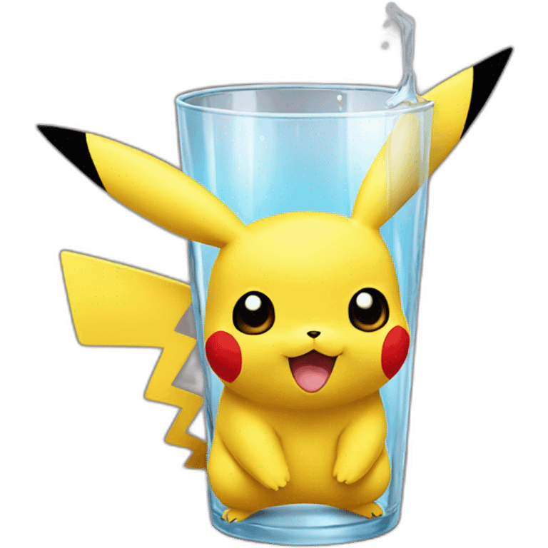 Pikachu avec une glass emoji