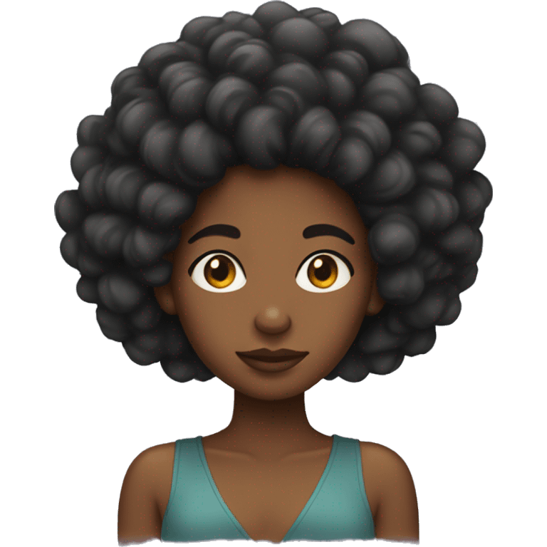 Black girl with poofy hair emoji