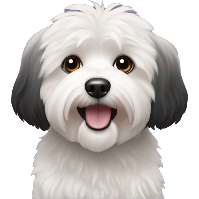 Black coloured dog bichon havanese go crazy emoji