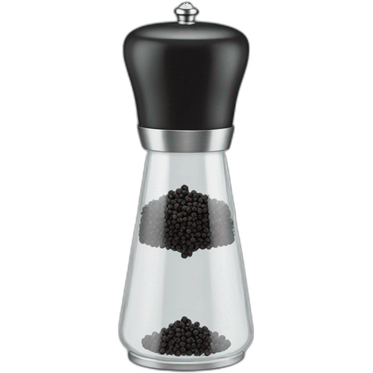 glass pepper mill with black pepper  emoji