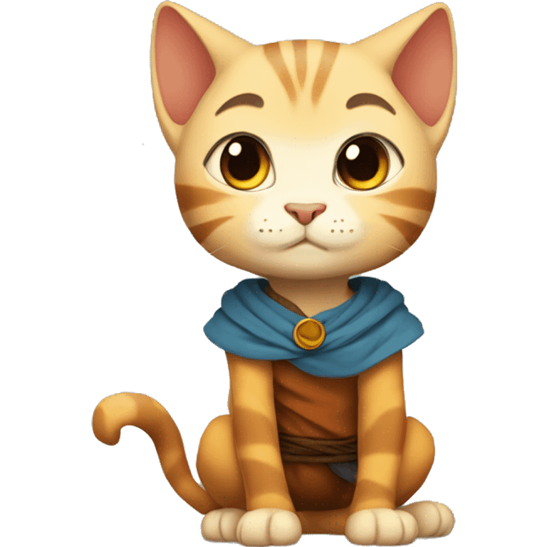 Cute Aang as a cat full body emoji