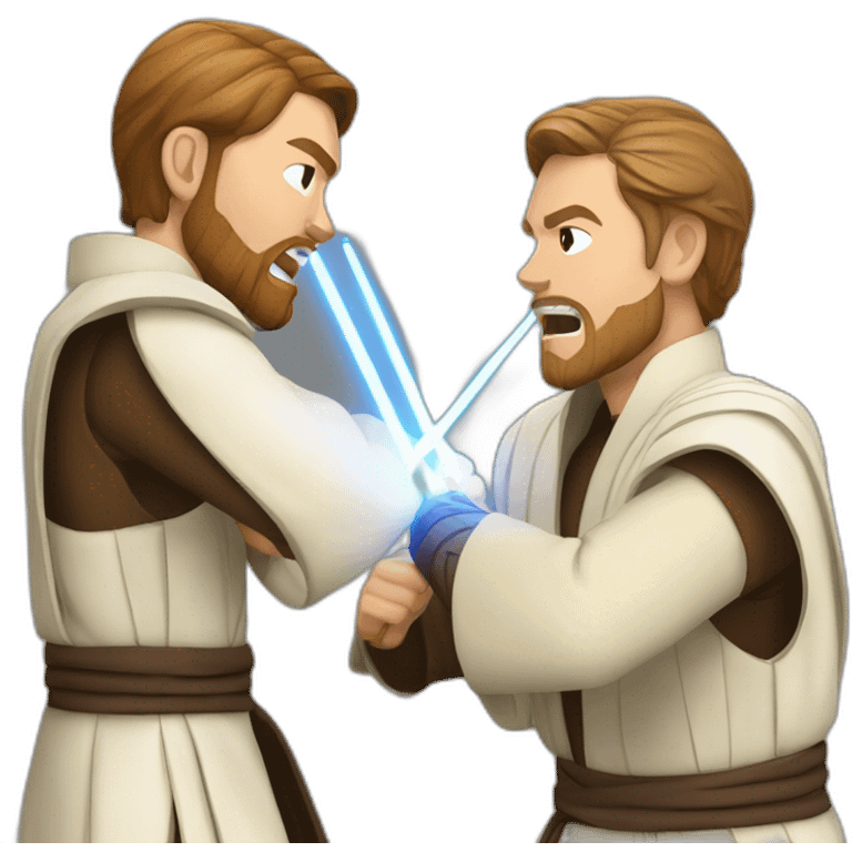 obi wan and anaking fighting emoji