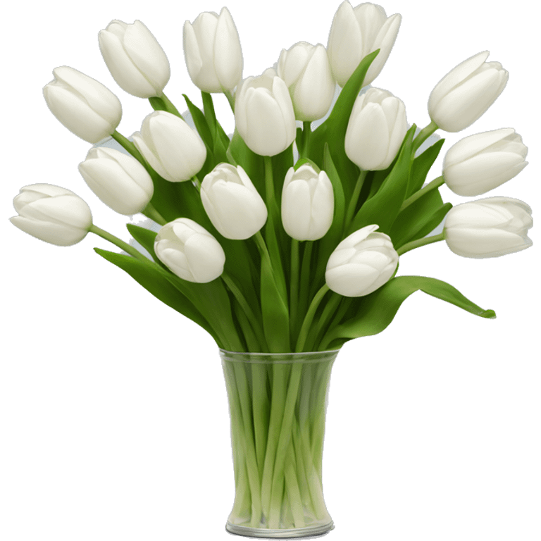 bouquet of white tulips emoji