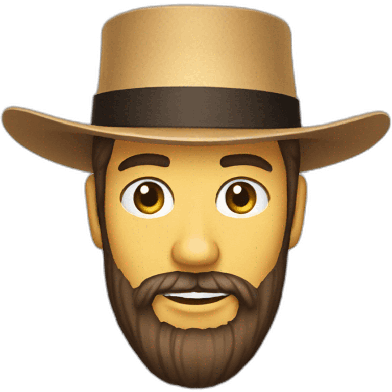 amish straw hat and beard without mustache emoji