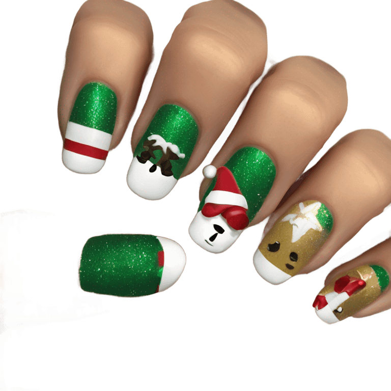 Christmas nails emoji