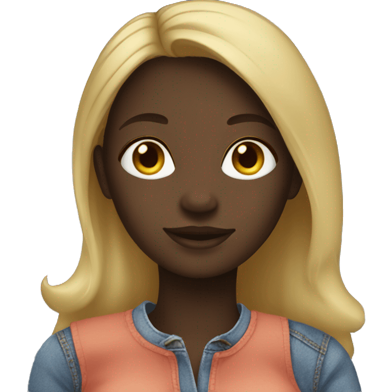 dark skinned blonde girl in jeans emoji