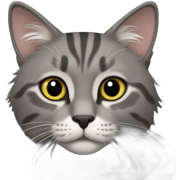 grey norweigian forest cat emoji