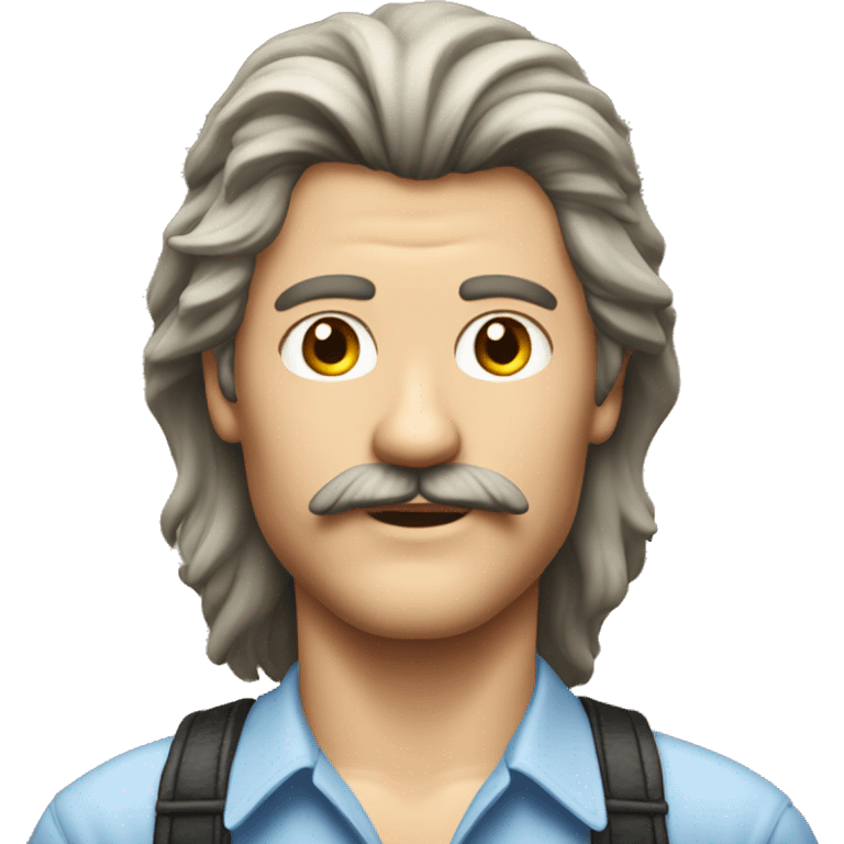 Men from the 80s with mullet and moustache  emoji