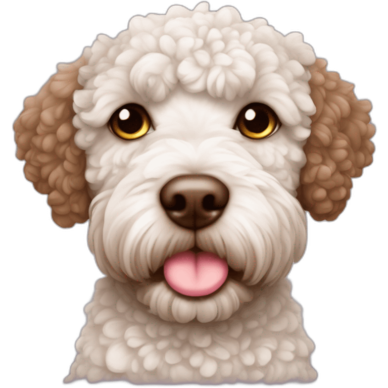 A Lagotto Romagnolo with hearts in his eyes, in love emoji