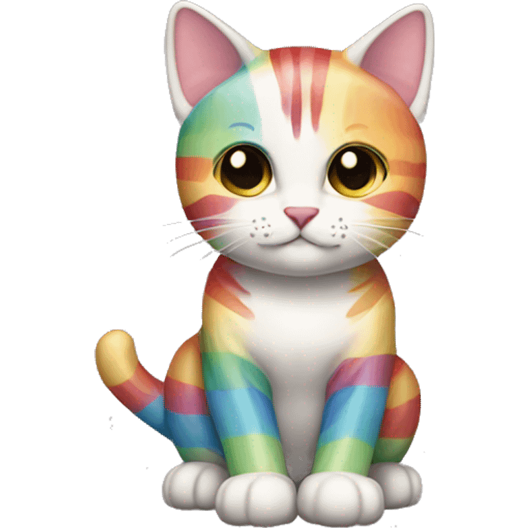 rainbow stripe cat emoji