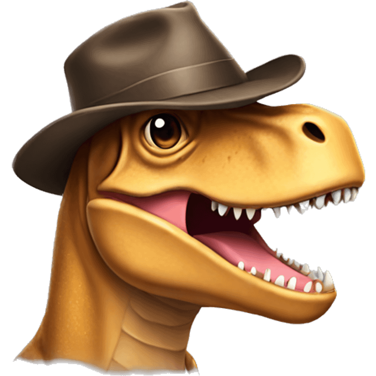 Trex with hat emoji