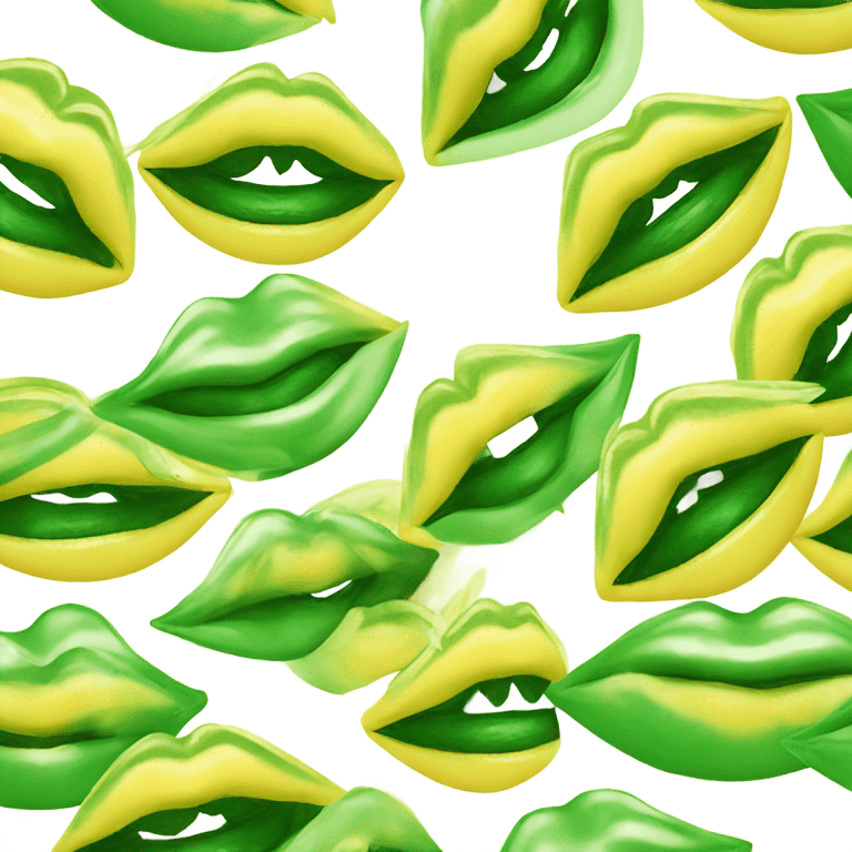 generate green lips with a lemon emoji