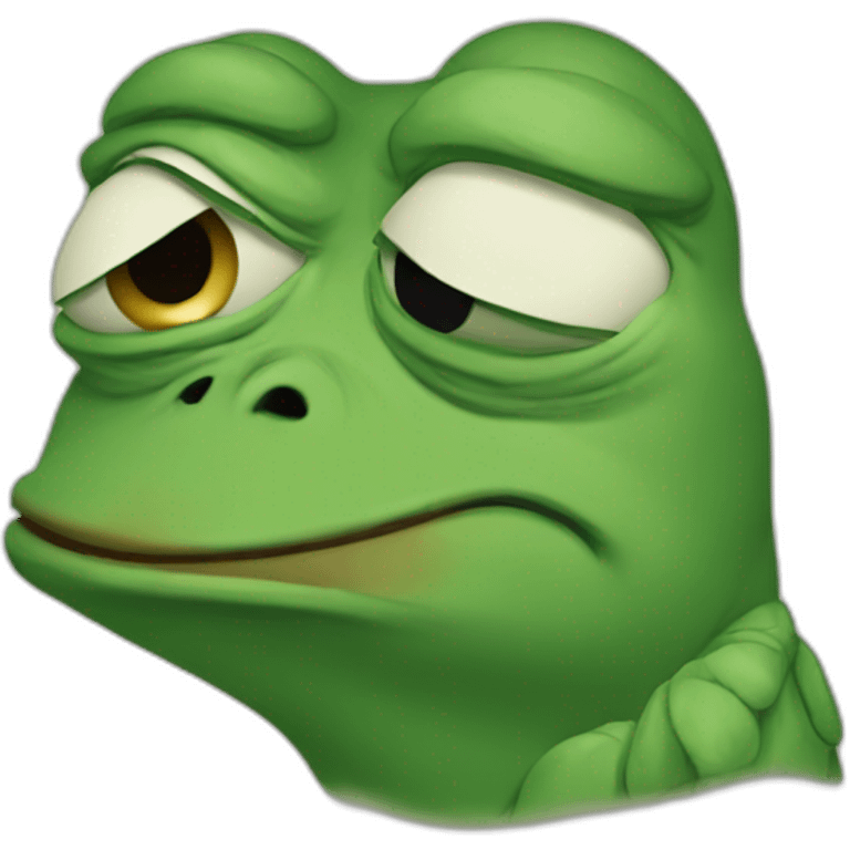 Pepe with sad face emoji