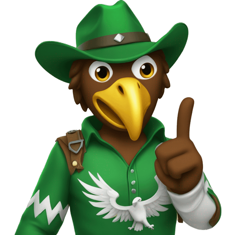 Green eagle slapping a cowboy  emoji