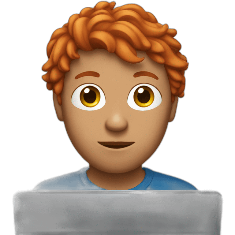 redhaed on his computer emoji